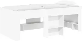 Vaikų Aukštas Lova 2 pcs Balta 90 x 200 cm Apdirbta mediena