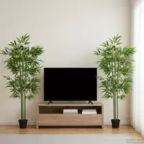 Dirbtinis bambuko medis 2 pcs Žalia 45 x 18 x 175 cm