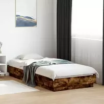 Lova Grindų lovos rėmas Dūminio ąžuolo 80 x 200 cm Apdirbta mediena