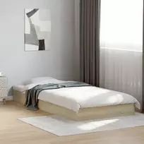 Lova Grindų lovos rėmas Sonoma ąžuolas 80 x 200 cm Apdirbta mediena