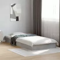 Lova Grindų lovos rėmas Betono pilka 80 x 200 cm Apdirbta mediena