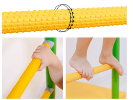 Sporto kompleksas (gimnastikos sienelė) SANRO NEXT-1 mėlyna-geltona, 227x49cm