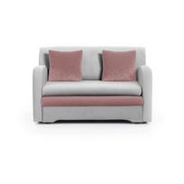 Rožinės spalvos/šviesiai pilkos spalvos iš velveto sulankstoma sofa 130 cm Ario – ELTAP