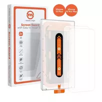 Mobile Origin Oranžinė ekrano apsauga iPhone 15 Pro Max/15 Plus su patogiu aplikatoriumi, 2 vnt.