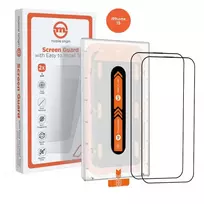 Mobile Origin Oranžinė ekrano apsauga iPhone 15 su paprastu aplikatoriumi, 2 vnt.