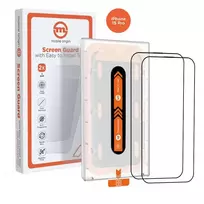 Mobile Origin Oranžinė iPhone 15 Pro ekrano apsauga su lengvu aplikatoriumi, 2 vnt.