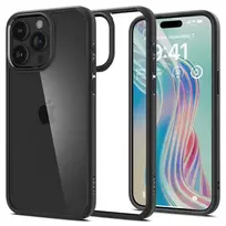 Spigen Crystal Hybrid, matinė juoda - iPhone 15 Pro