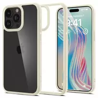 Spigen Crystal Hybrid, prislopinta smėlio spalva - iPhone 15 Pro Max