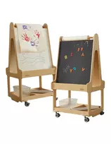 Masterkidz dvipusė rašymo lenta 3-in-1 su molbertu ant ratukų