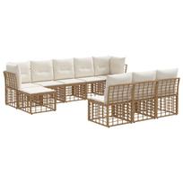 Lauko sofos komplektas 4 pcs Natūralus ir grietinėlės baltas