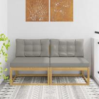 2 Vienetas Lauko Vidurinis Sofa Poliesteris Balta