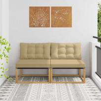 Lauko Vidurinis Sofa Kietasis akacijos medis ir Textilene Balta