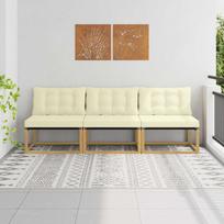 Lauko Vidurinis Sofa Kietasis akacijos medis ir Textilene Balta