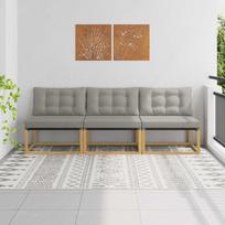 Lauko Vidurinis Sofa Kietasis akacijos medis ir Textilene Balta