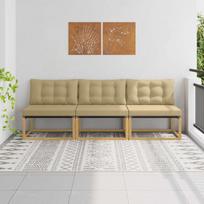 Lauko Vidurinis Sofa Kietasis akacijos medis ir Textilene Balta