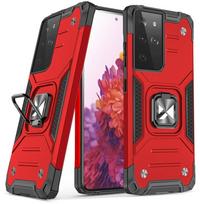 Telefono dėklas Wozinsky Ring Armor Tough Hybrid, Samsung Galaxy S22 Ultra, raudona sp.