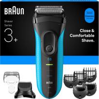 Braun - Series 3+ Electric Shaver with Beard Trimmer Attachment, Wet & Dry - 3010BT - Blue