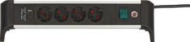 No Name Brennenstuhl 1391040420 power extension 1.8 m 4 AC outlet(s) Indoor Black, Silver