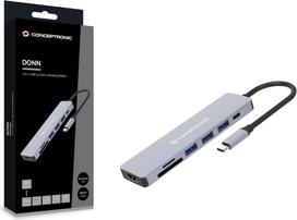 No Name CONCEPTRONIC  7-1 Dock USB-C->HDMI/3xUSB-A/SD/TF/+   25cm gr