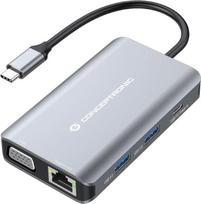 No Name CONCEPTRONIC  7-1 Dock USB-C->HDMI/3xUSB-A/VGA/+     25cm gr
