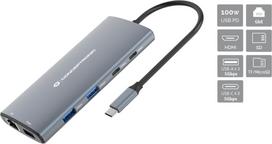 No Name Conceptronic DONN06G 10-in-1 USB 3.2 Gen 1 Docking Station, HDMI, 100W USB PD, USB-C 5Gbps x 2, USB-A 5Gbps x 3, SD, TF/MicroSD, GbE