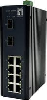 No Name LevelOne 10-Port L2 Plus Managed Gigabit Industrial Switch, 8x 1GbE RJ45, 2x 1/2.5GbE SFP, DIN-Rail, -40°C to 75°C