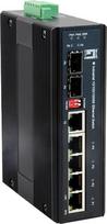 No Name LevelOne 6-Port Gigabit Industrial Switch, 1 x SFP, 1 x SFP/RJ45 Combo, -40°C to 75°C, DIN-Rail