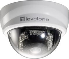 No Name LevelOne Fixed Dome IP Network Camera, 2-Megapixel, 802.3af PoE, IR LEDs