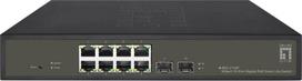 No Name LevelOne Hilbert 10-Port Gigabit PoE Smart Lite Switch, 8 PoE Outputs, 2 x Gigabit SFP, 802.3at/af PoE, 130W PoE Power Budget