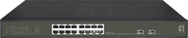 No Name LevelOne Hilbert 18-Port Gigabit PoE Smart Lite Switch, 16 PoE Outputs, 2 x Gigabit SFP, 802.3at/af PoE, 230W PoE Power Budget