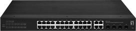 No Name LevelOne Hilbert 28-Port Industrial Gigabit Smart Lite Switch, 24x RJ45, 4x SFP/RJ45 Combo