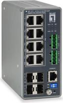 No Name LevelOne TURING 12-Port L3 Lite Managed Gigabit Industrial Switch, 8 PoE Outputs, 240W, 802.3at/af PoE, 4 x SFP, -40°C to 75°C