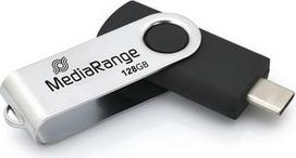 No Name MediaRange MR1954 USB flash drive 128GB USB Type-C 3.2 Gen 1 (3.1 Gen 1) Black, Silver