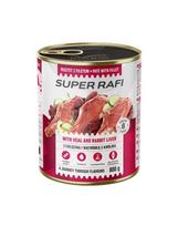 RAFI Super su veršiena ir triušio kepenėlėmis 800g konservai šunims