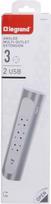 MOES SCH 3X2P+E CORNER ANGLE USB A+C WITHOUT CABLE ALUMINIUM PAINTED WHITE 694504 | 3414971944305