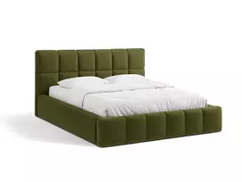 Boucle Storage Bed with Headboard, "Bellis", 220x220x100 Made in Europe