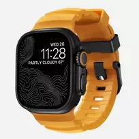 NOMAD Rocky Point Band – „Apple Watch“ 46 mm / 49 mm dirželis iš FKM ir titano (sol, juodos spalvos detalės)