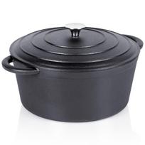 Puodas su dangčiu ketaus CAST LINE 28 cm 59 l juodas Orion