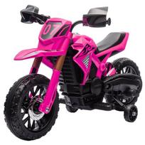 Elektrinis vaikų motociklas 12V, stūmikliai, 3 km/h, rožinis, 3-8 m
