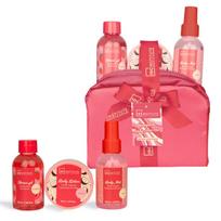 Kūno priežiūros rinkinys IDC Institute Sweet Swirls Candy Care: kūno purškiklis, 100 ml + kūno losjonas, 50 ml + dušo želė, 100 ml