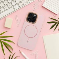 FRAME MAG COVER dėklas suderinamas su MagSafe iPhone 17 Air pudros rožinė