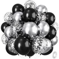Elegantiškas lateksinių balionų rinkinys Nikcorp juodas ir sidabrinis 30 cm 35 vnt.