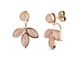 Vuch Modernūs paauksuoti auskarai su rožiniu auksu 2 in 1 ROSE LILIES EARRINGS sVU0325