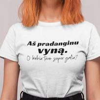 Moteriški marškinėliai "Aš pradanginu vyną", Oranžinė