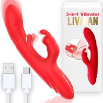 3in1 daugiafunkcis triušio formos vibratorius LIVMAN USK-V33 su 3 atskirai valdomais varikliais ir 9 teleskopiniais bei vibracijos režimais