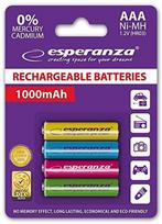 Esperanza EZA107 Įkraunama baterija Ni-MH AAA 1000MAH x4