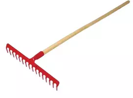 Profix Grabie 18 dantų kniedėmis pritvirtintas sodo grėblys su 130 cm rankena