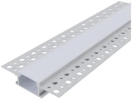 Profilis LED juostoms AVIDE AT-5087, įleidžiamas, glaistomas, dangtelis 28 mm, 52,5 x 13,3 mm, ilgis