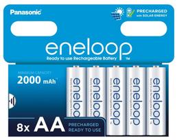 Panasonic Eneloop R6 AA 2000mAh x8 akumuliatoriai BK-3MCDE/8BE