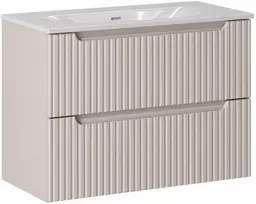 Comad 80x40 kašmyro spalvos pakabinama vonios spintelė Nova cashmere su keraminiu praustuvu
